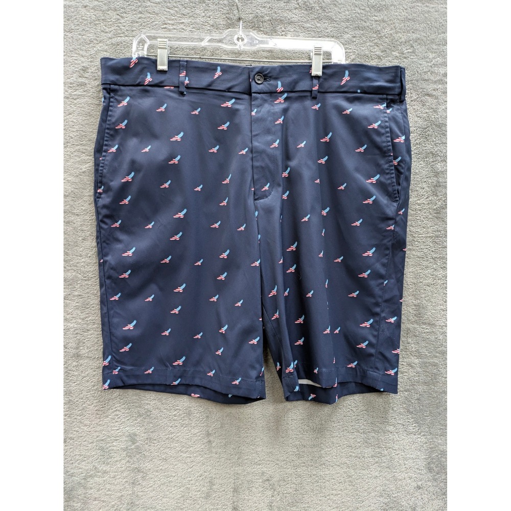 Preppy Golf Shorts Mens 40 Walter Hagen Navy Blue Patriotic Eagle Print